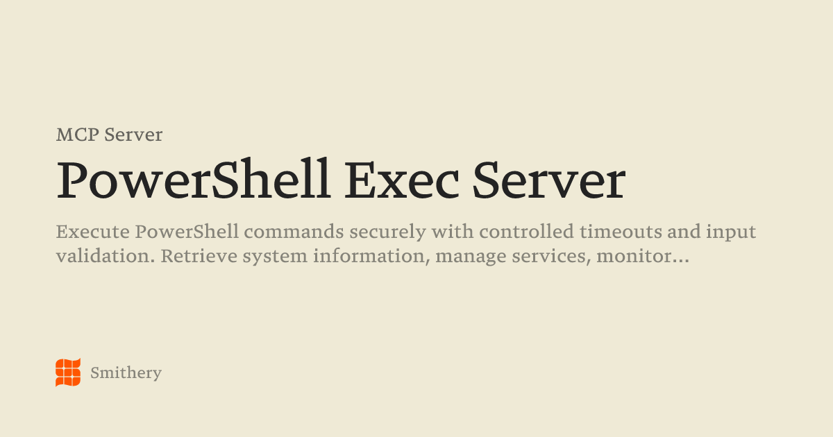 PowerShell Exec Server - MCP | Smithery