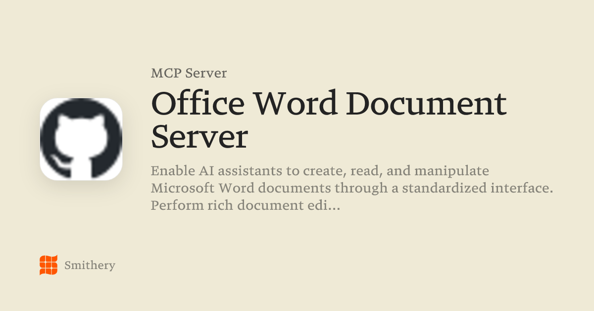 Office Word Document Server - MCP | Smithery