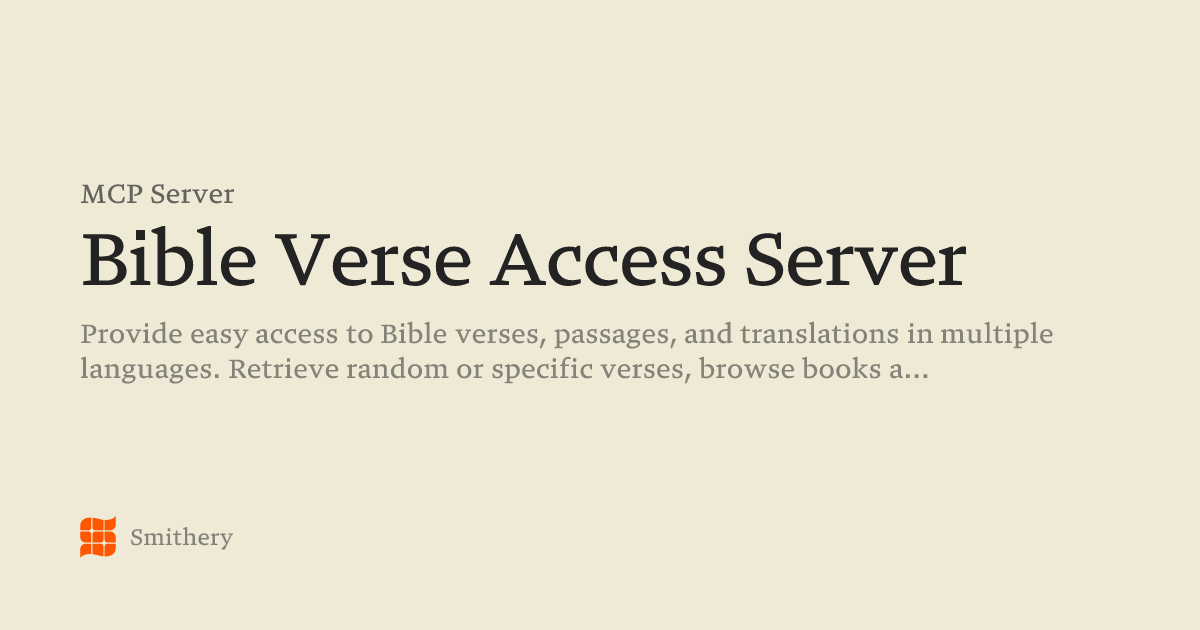 Bible Verse Access Server - MCP | Smithery