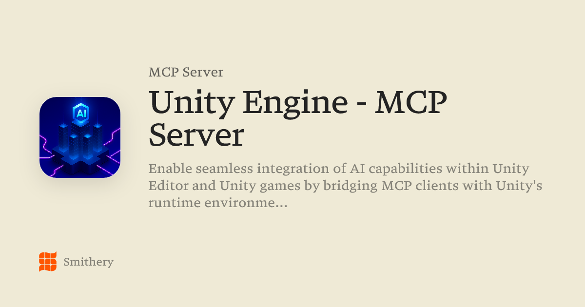 Unity Engine - MCP Server - MCP | Smithery