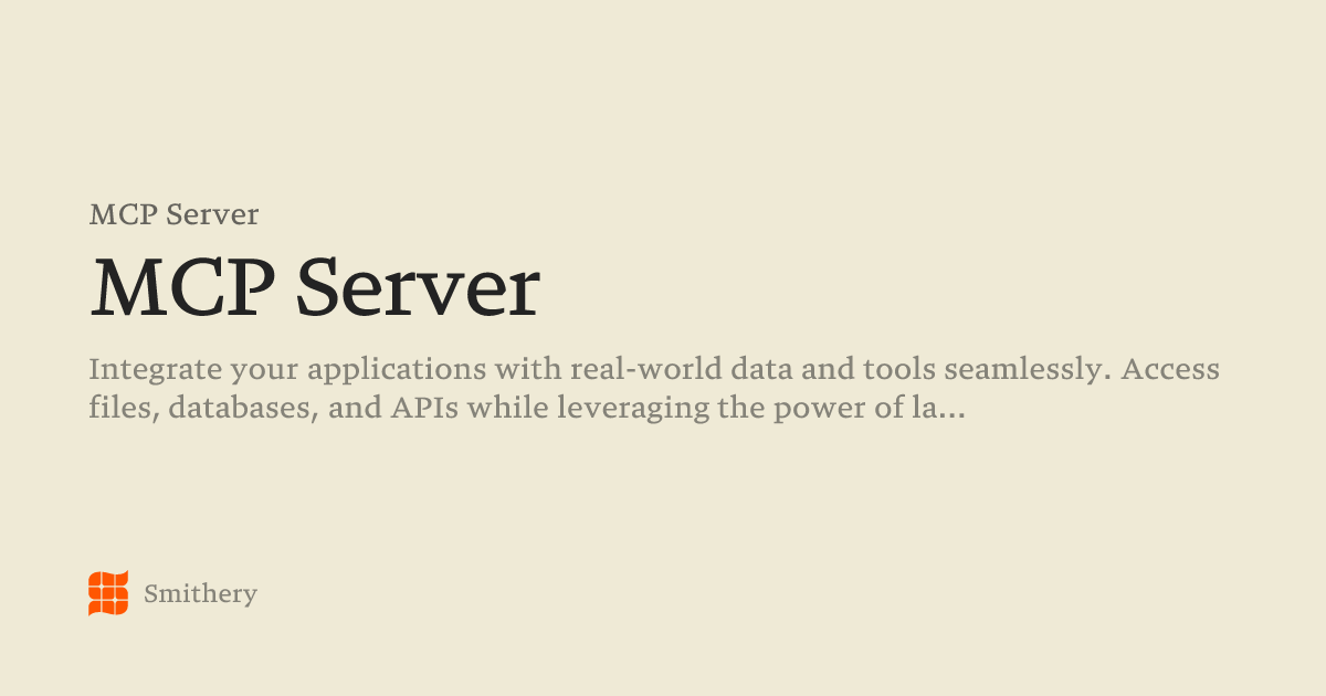 MCP Server - MCP | Smithery