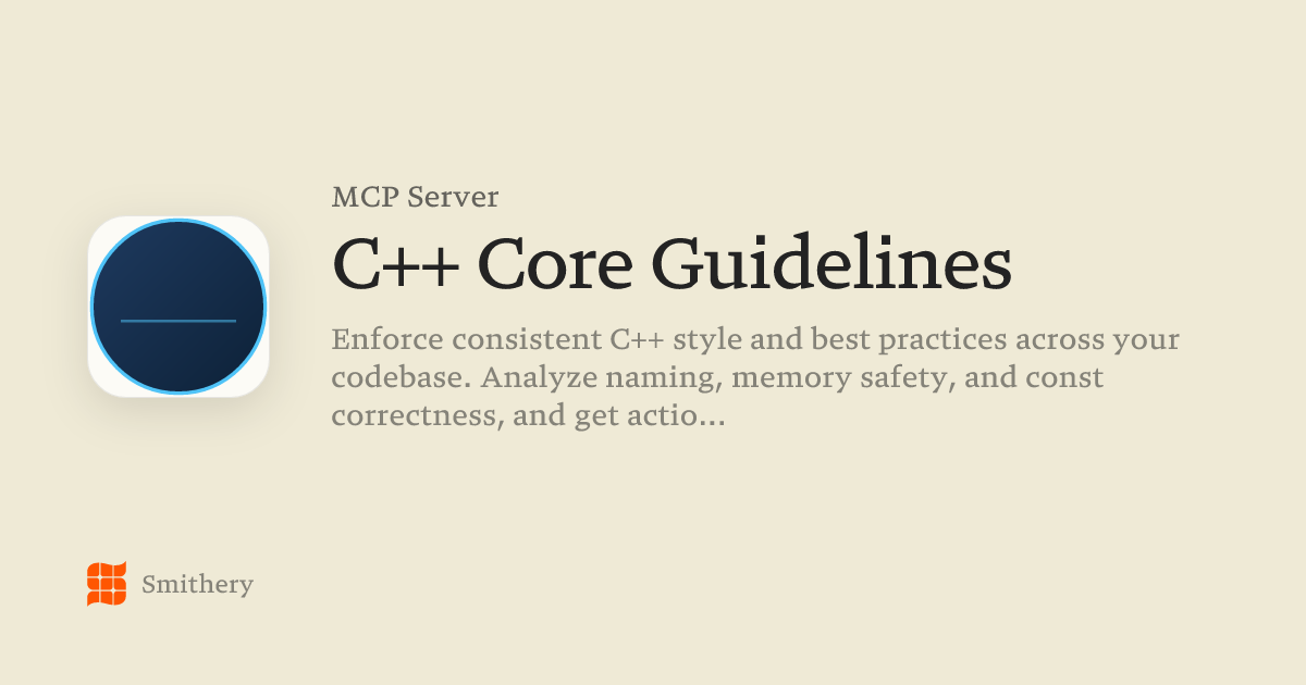 C++ Core Guidelines - MCP | Smithery