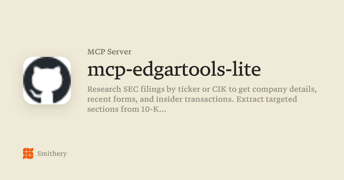 mcp-edgartools-lite - MCP | Smithery