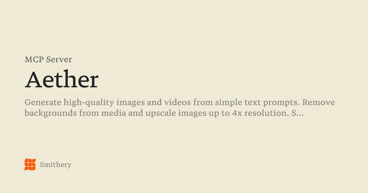 Aether - MCP | Smithery
