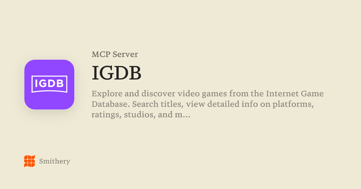 IGDB - MCP | Smithery