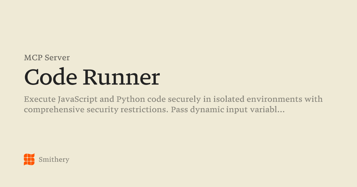 Code Runner - MCP | Smithery
