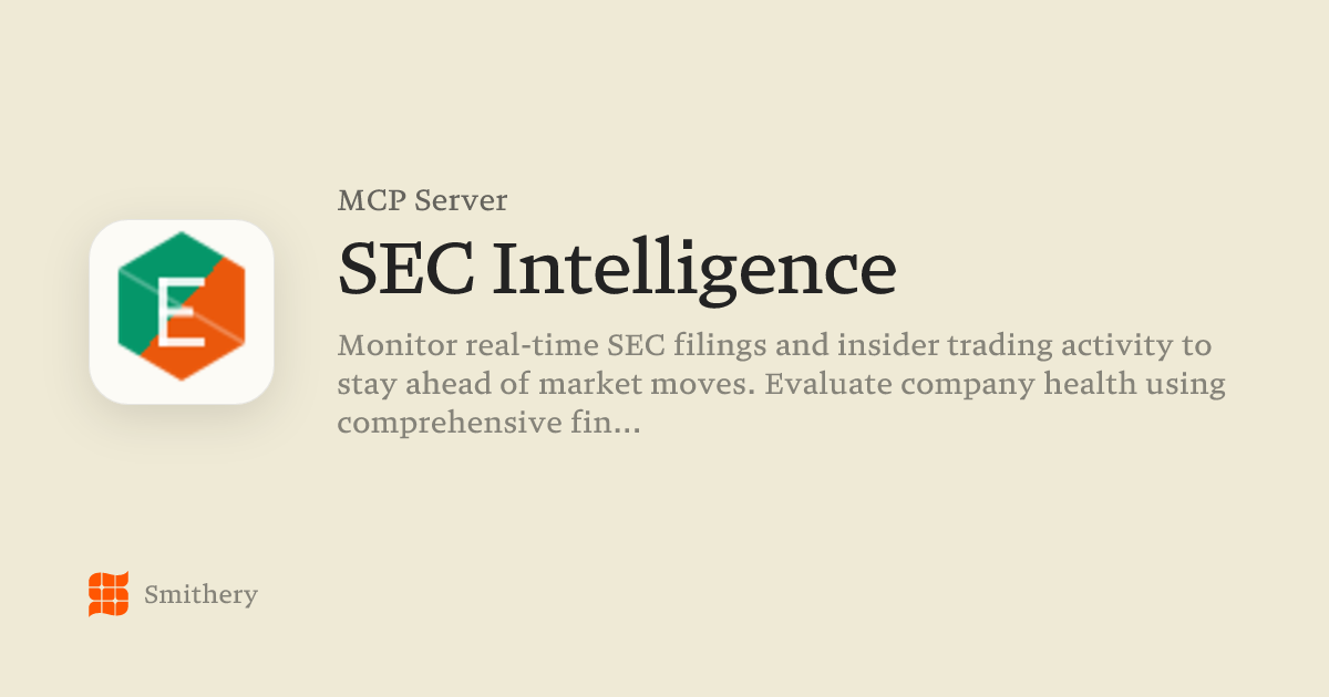 SEC Intelligence - MCP | Smithery