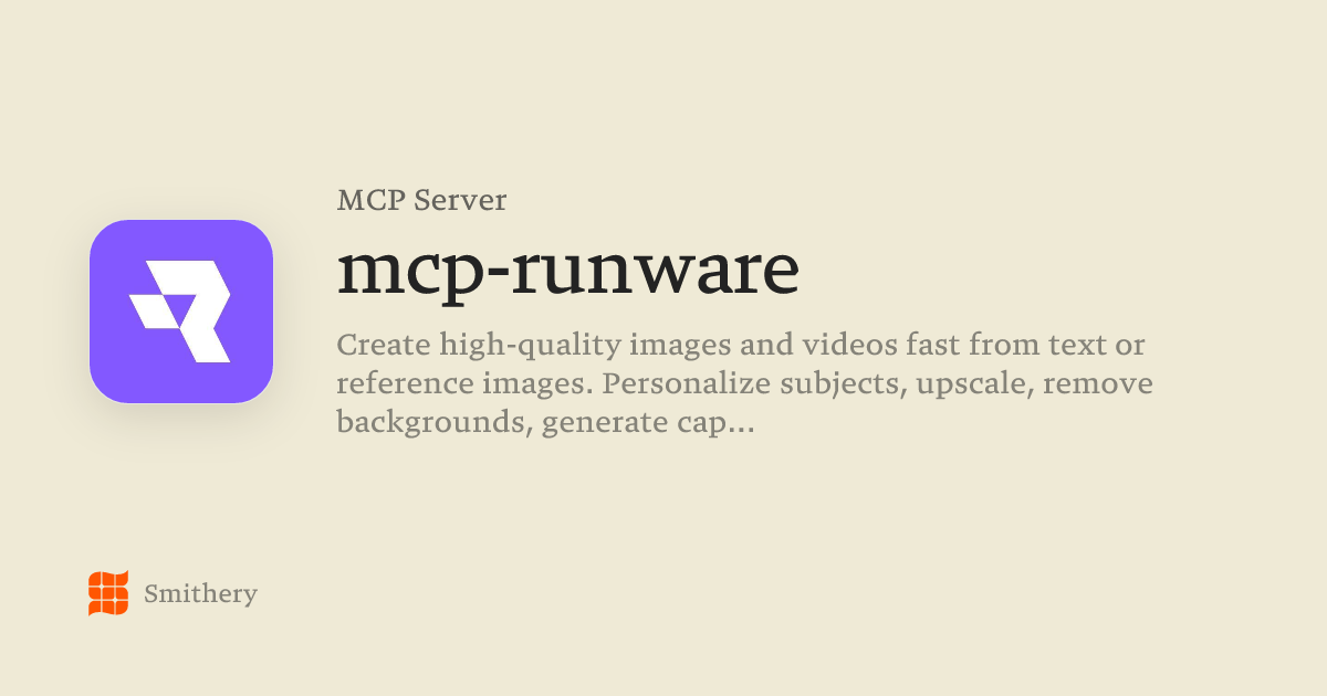 mcp-runware - MCP | Smithery