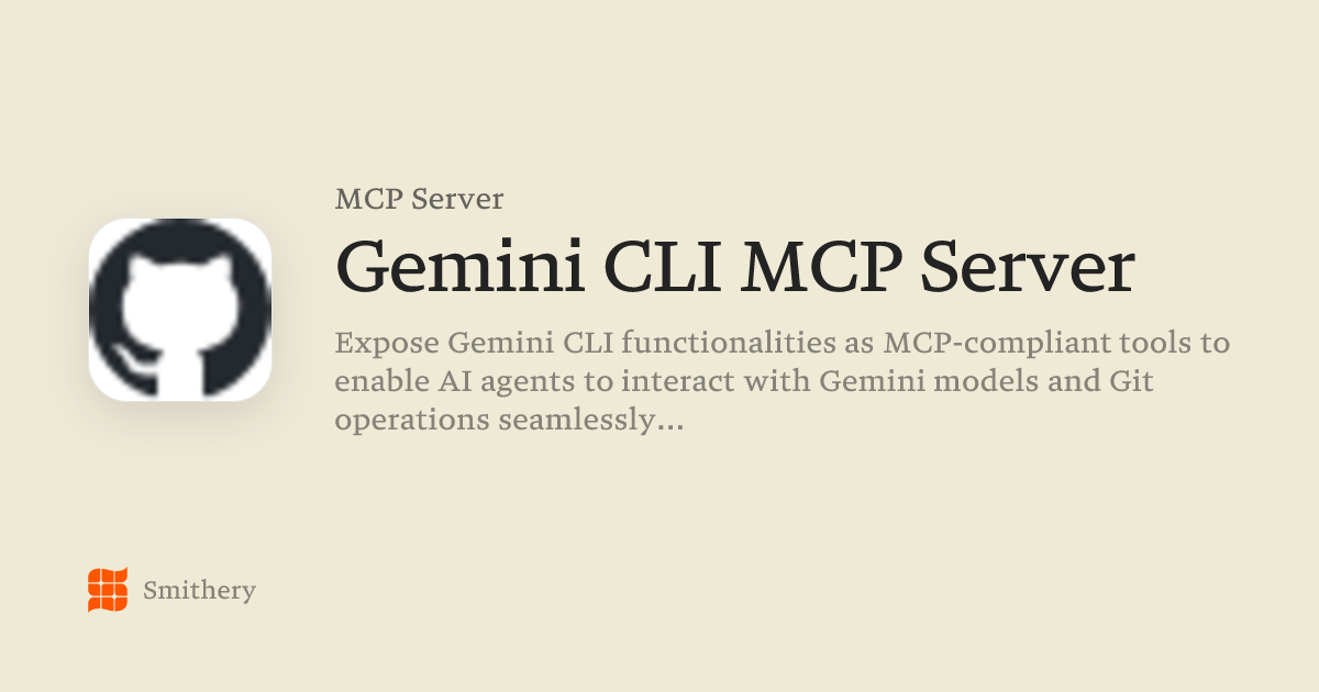 Gemini CLI MCP Server - MCP | Smithery