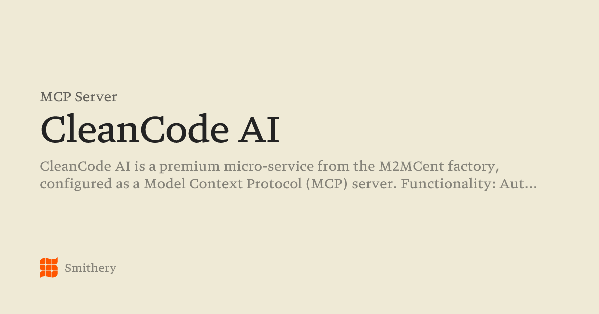 CleanCode AI - MCP | Smithery