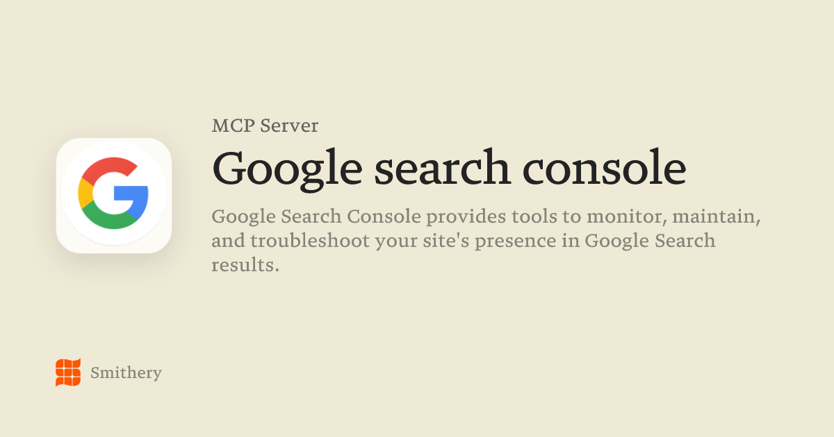 Google search console - MCP | Smithery