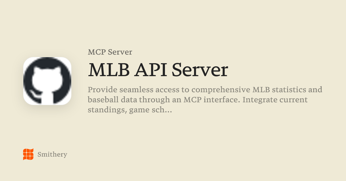 MLB API Server - MCP | Smithery