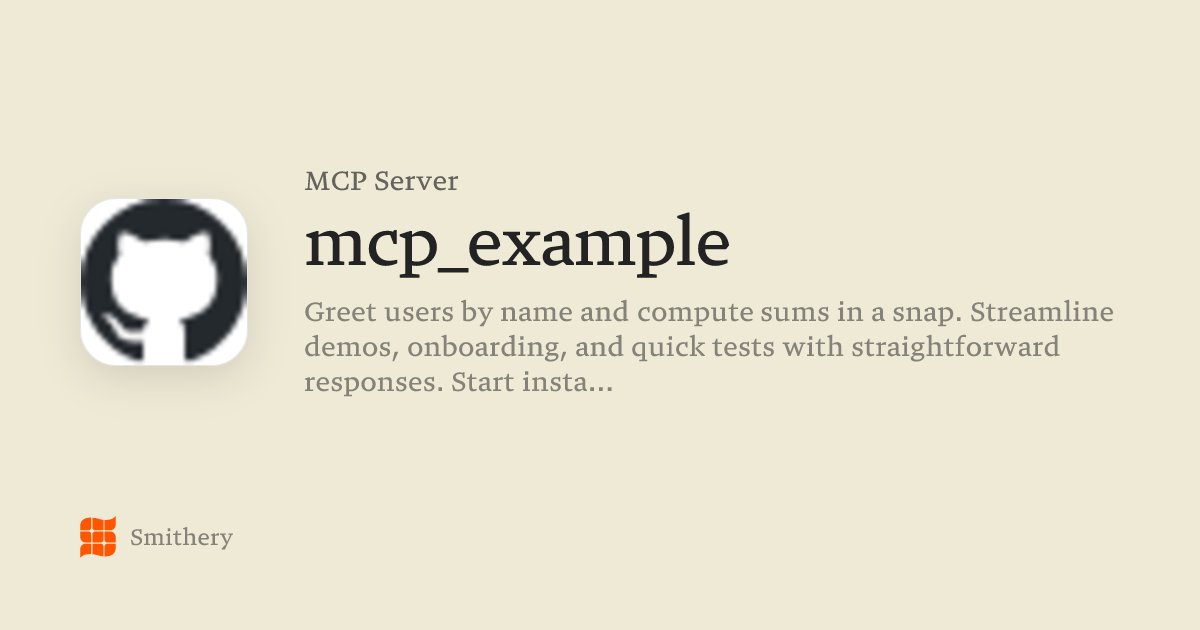 mcp_example - MCP | Smithery