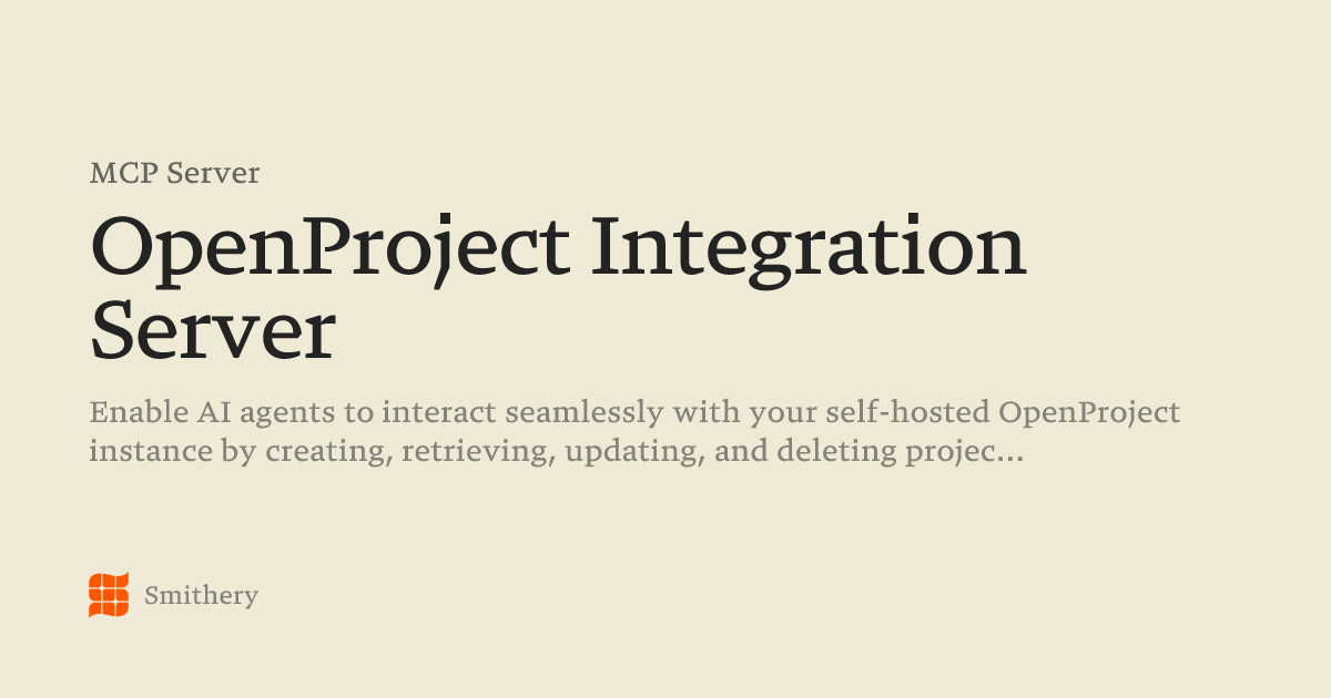 OpenProject Integration Server - MCP | Smithery