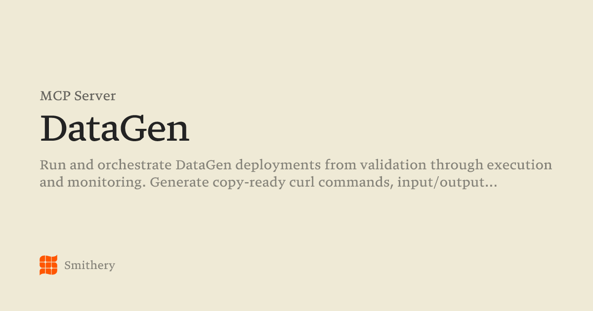 DataGen - MCP | Smithery