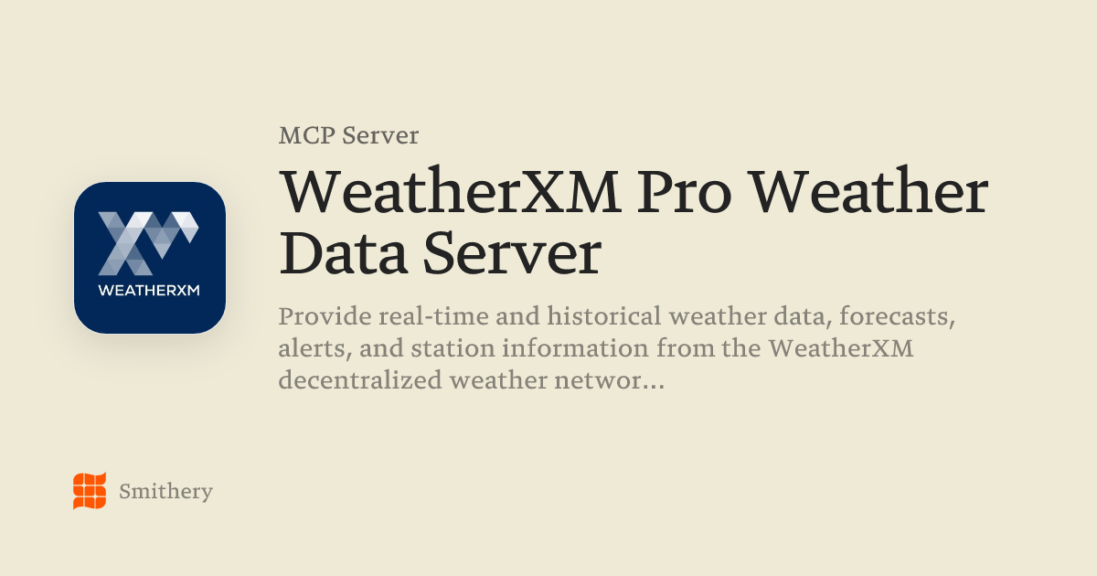 WeatherXM Pro Weather Data Server - MCP | Smithery
