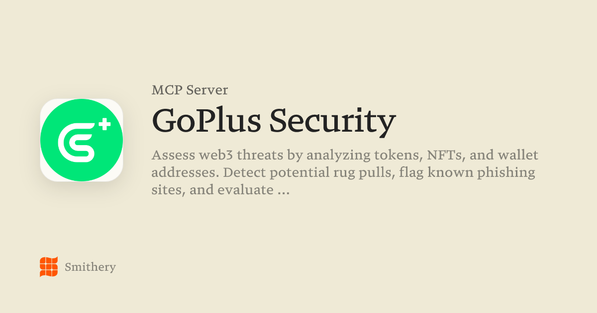 GoPlus Security - MCP | Smithery