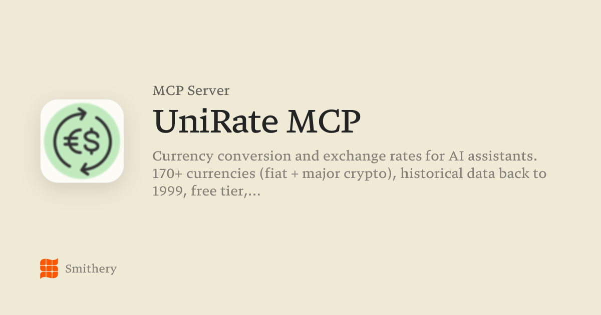 UniRate MCP - MCP | Smithery