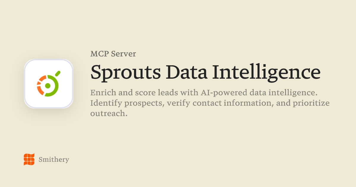 Sprouts Data Intelligence - MCP | Smithery