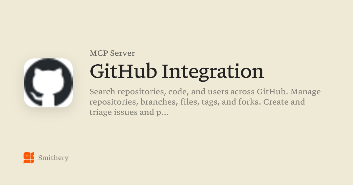 GitHub Integration - MCP | Smithery