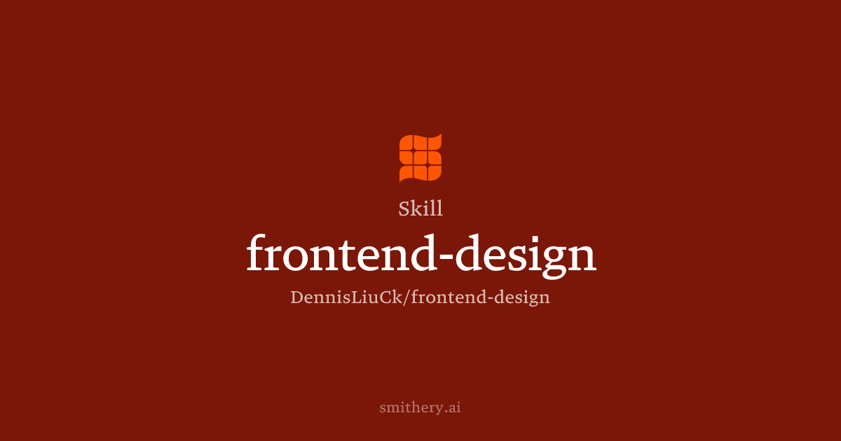 frontend-design - Skill | Smithery