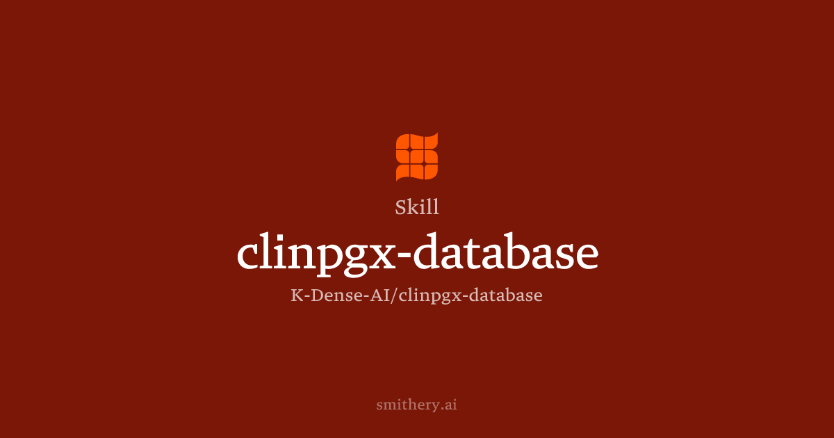 clinpgx-database - Skill | Smithery