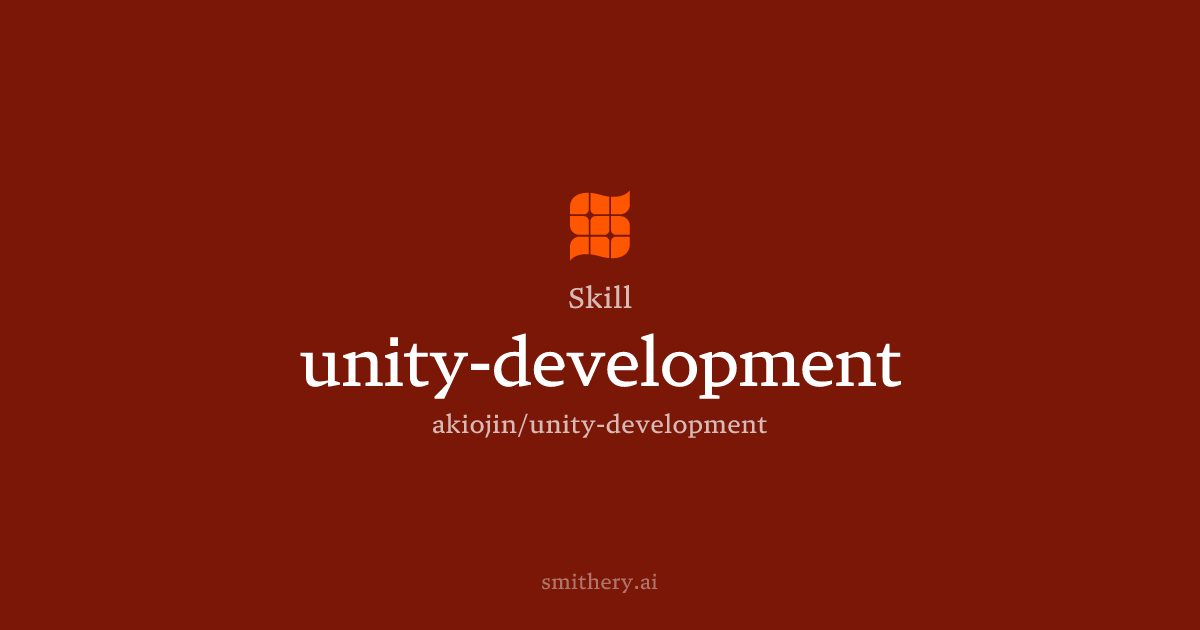 unity-development - Skill | Smithery