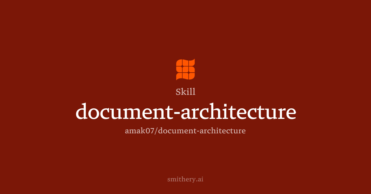 document-architecture - Skill | Smithery
