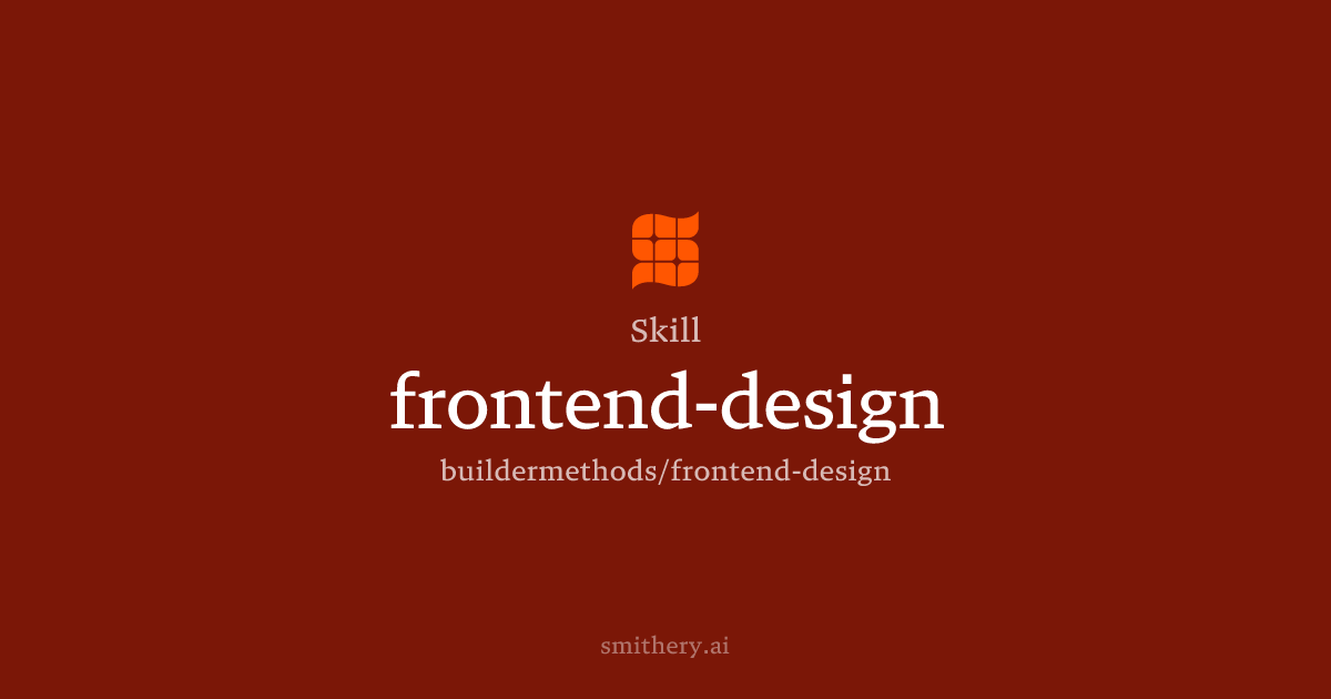frontend-design - Skill | Smithery