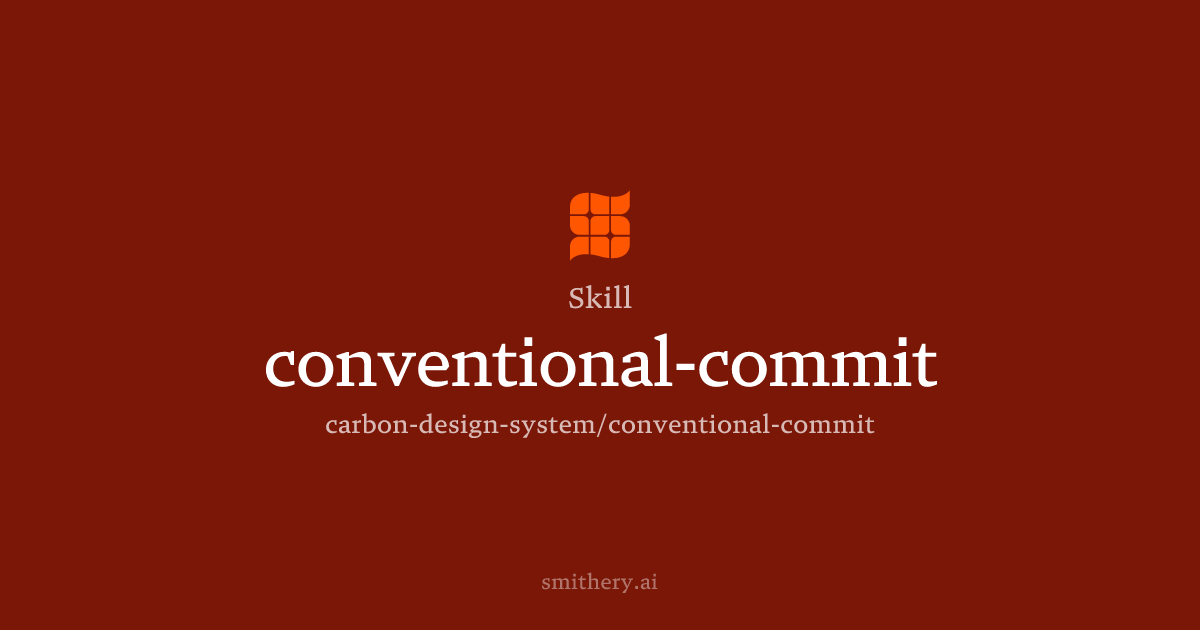 conventional-commit - Skill | Smithery