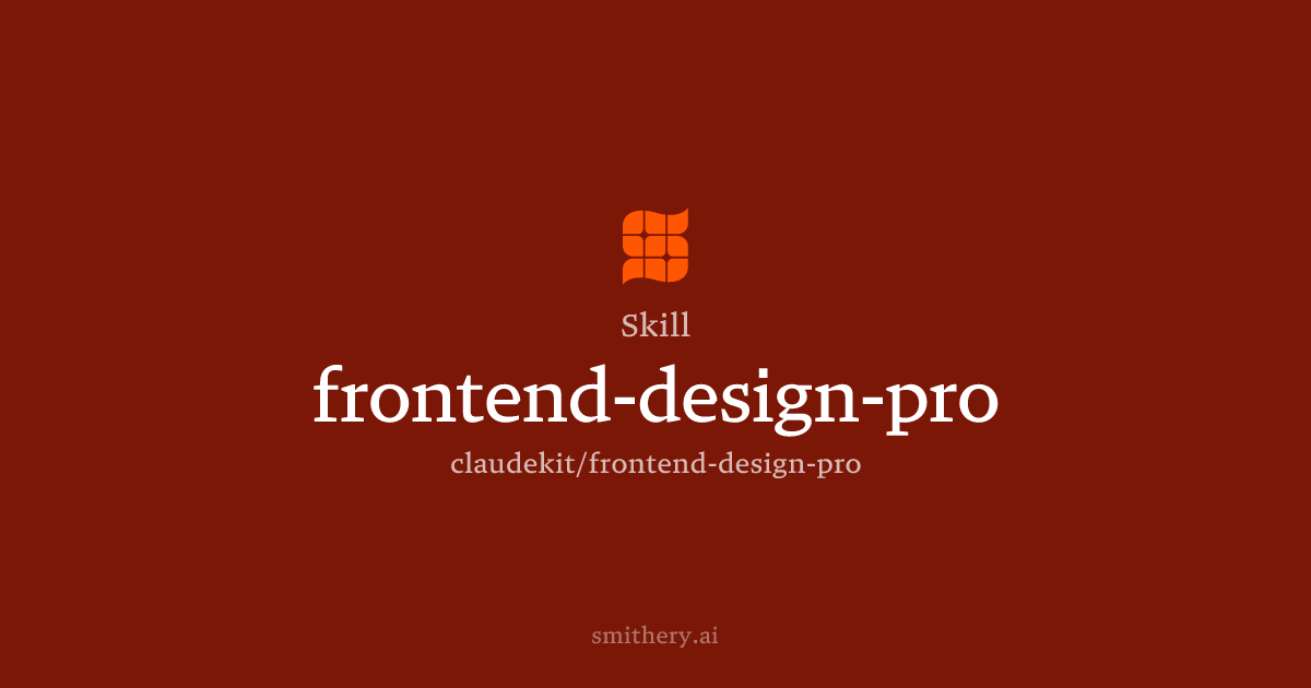 frontend-design-pro - Skill | Smithery