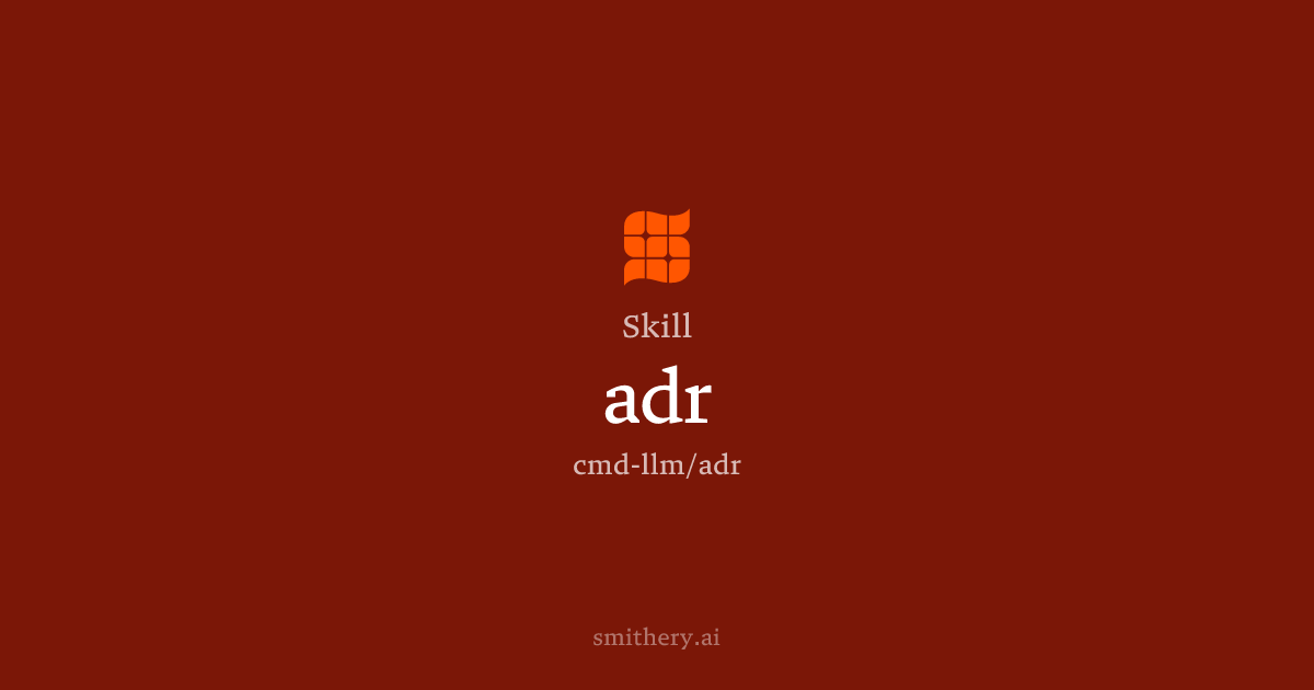 adr - Skill | Smithery