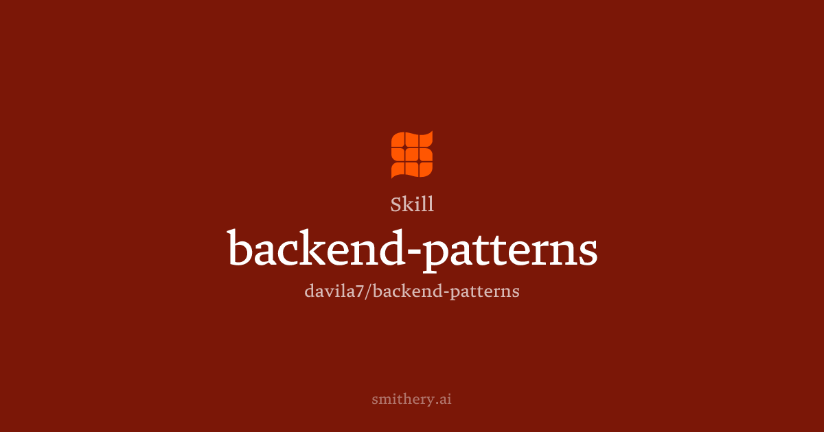 backend-patterns - Skill | Smithery
