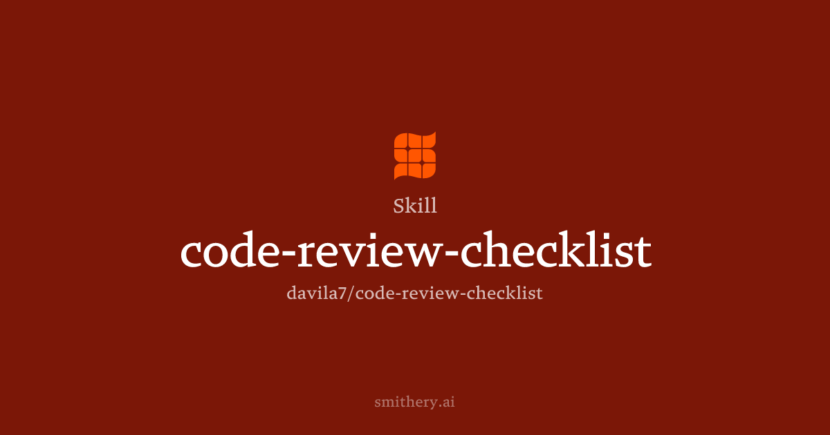 code-review-checklist - Skill | Smithery