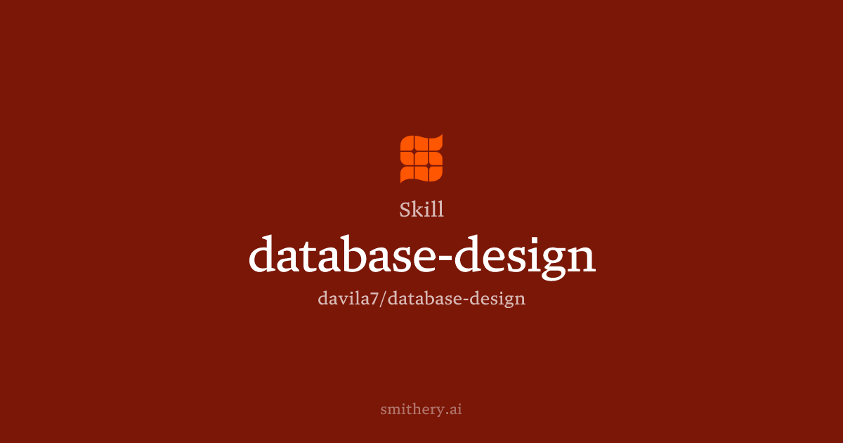 database-design - Skill | Smithery