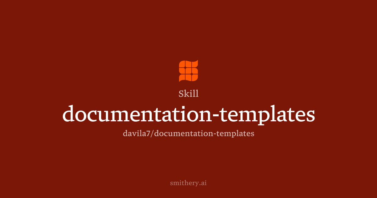 documentation-templates - Skill | Smithery