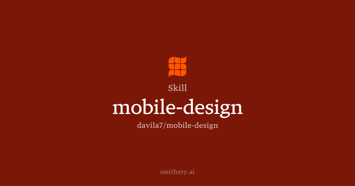 mobile-design - Skill | Smithery