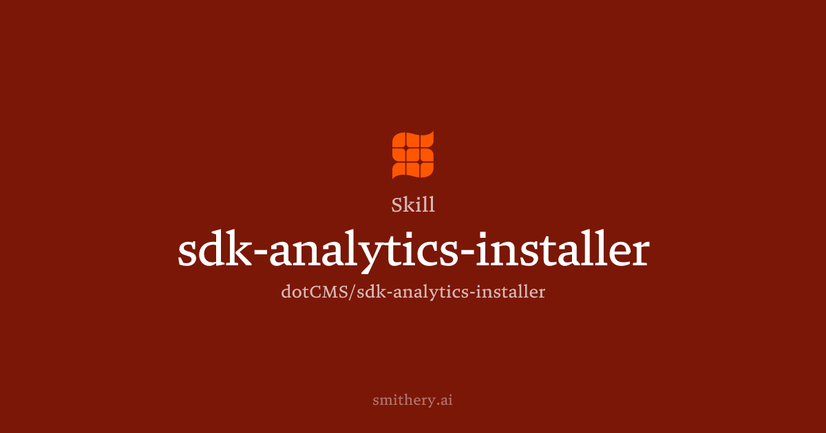 sdk-analytics-installer - Skill | Smithery