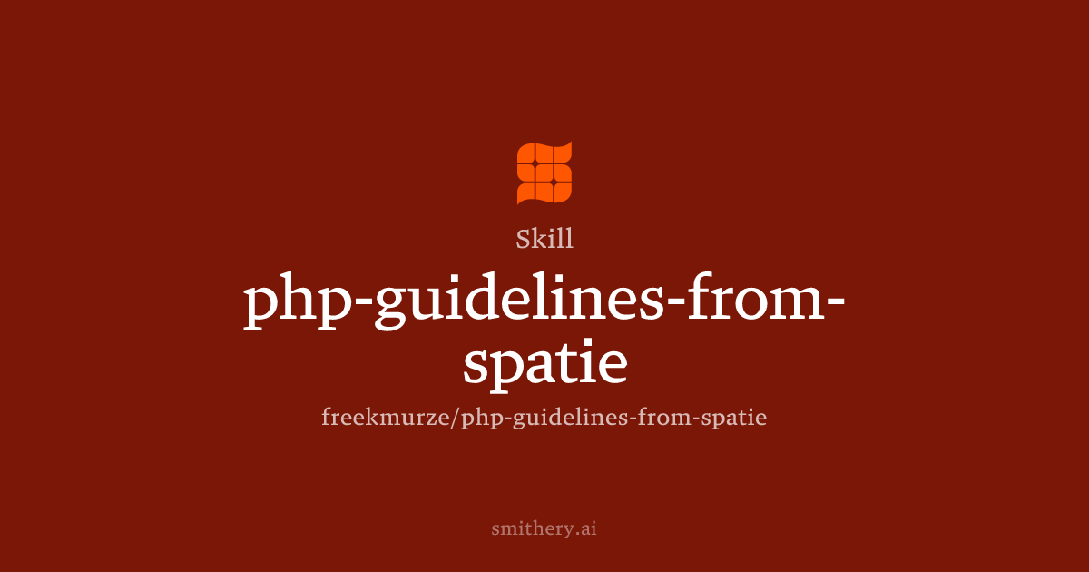 php-guidelines-from-spatie - Skill | Smithery