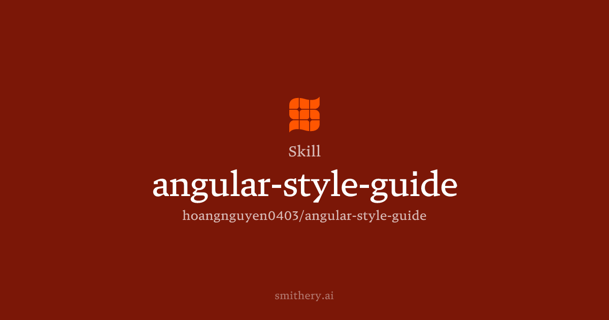 angular-style-guide - Skill | Smithery