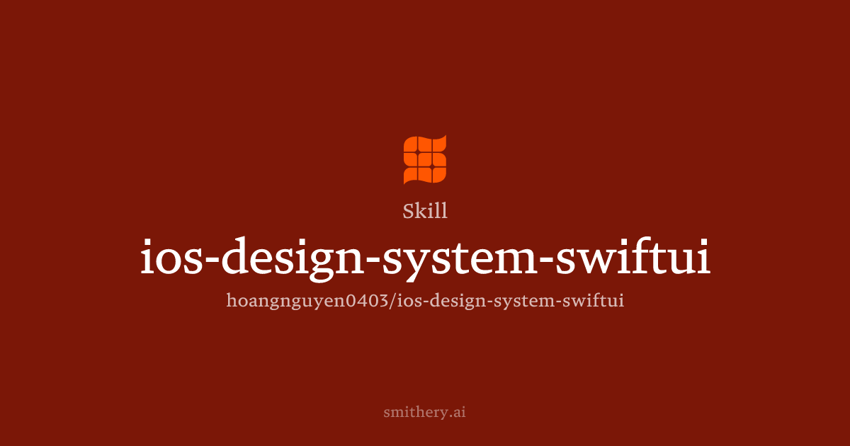 ios-design-system-swiftui - Skill | Smithery