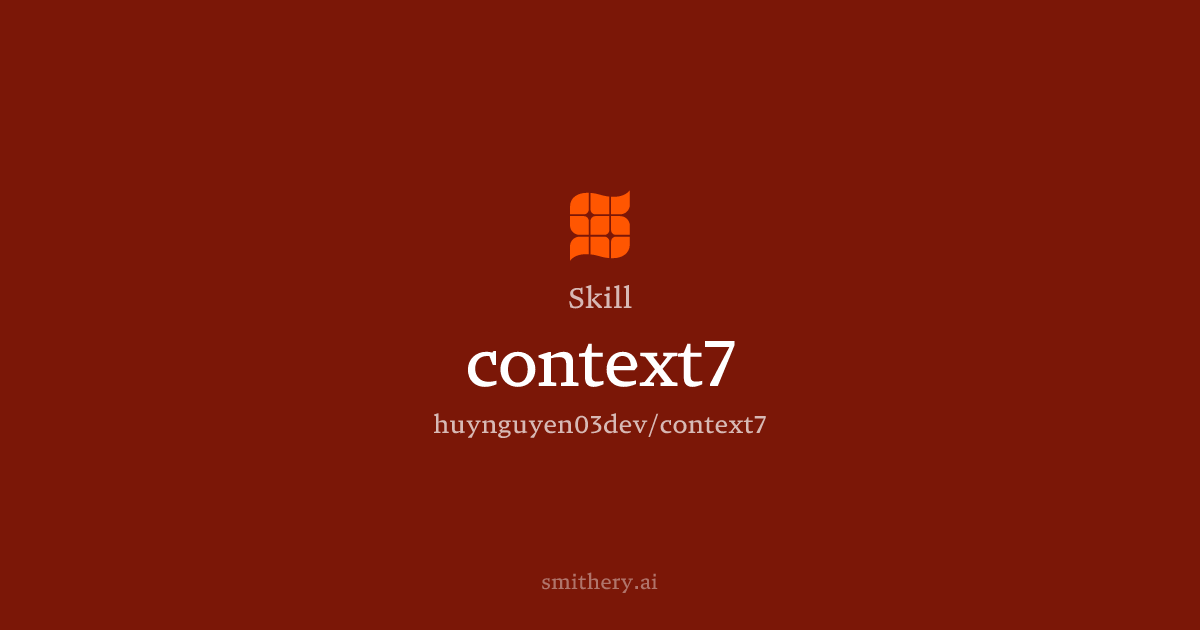 context7 - Skill | Smithery