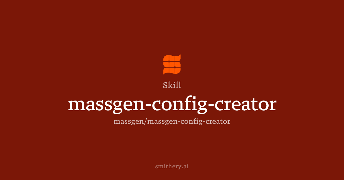 massgen-config-creator - Skill | Smithery