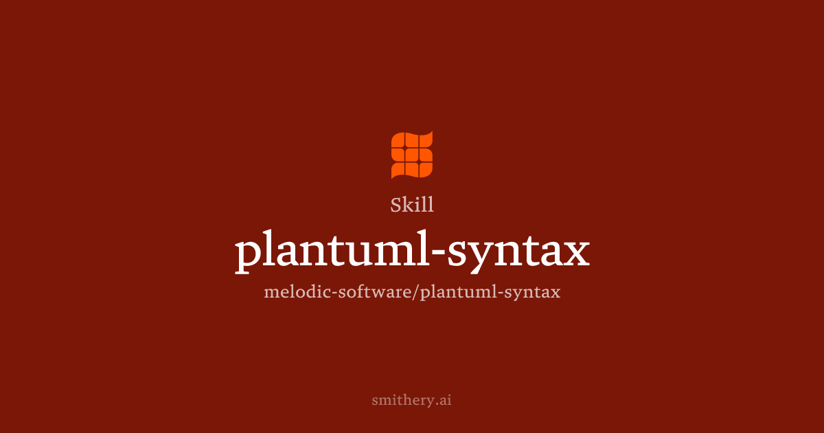 plantuml-syntax - Skill | Smithery