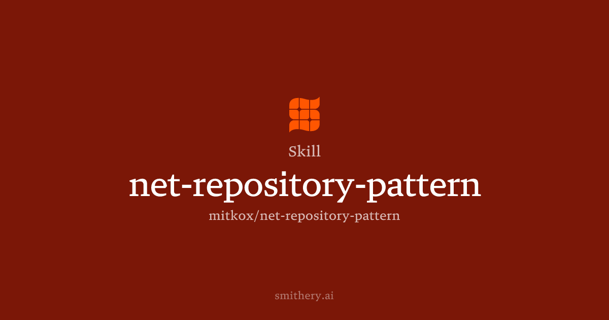 net-repository-pattern - Skill | Smithery