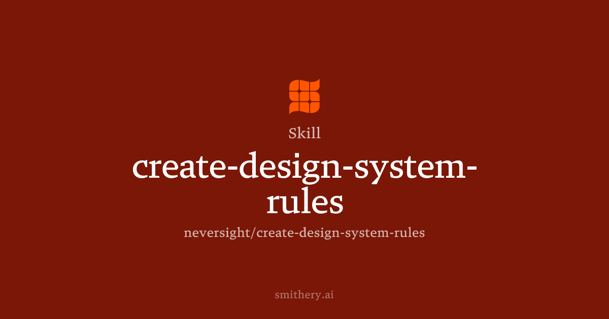 create-design-system-rules - Skill | Smithery
