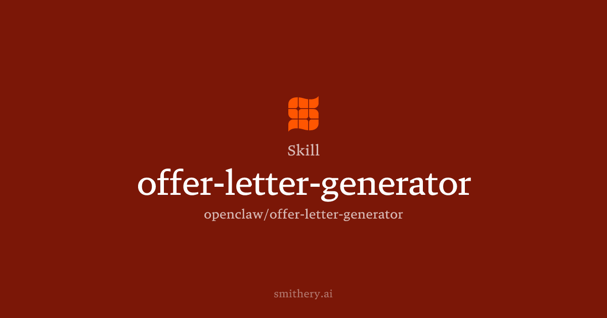 offer-letter-generator - Skill | Smithery