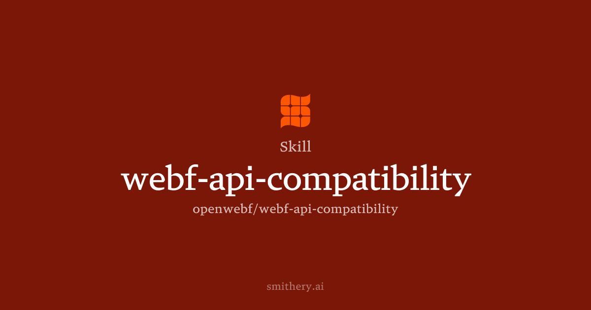 webf-api-compatibility - Skill | Smithery