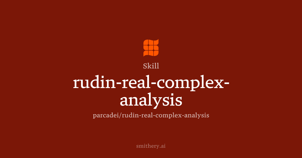 rudin-real-complex-analysis - Skill | Smithery