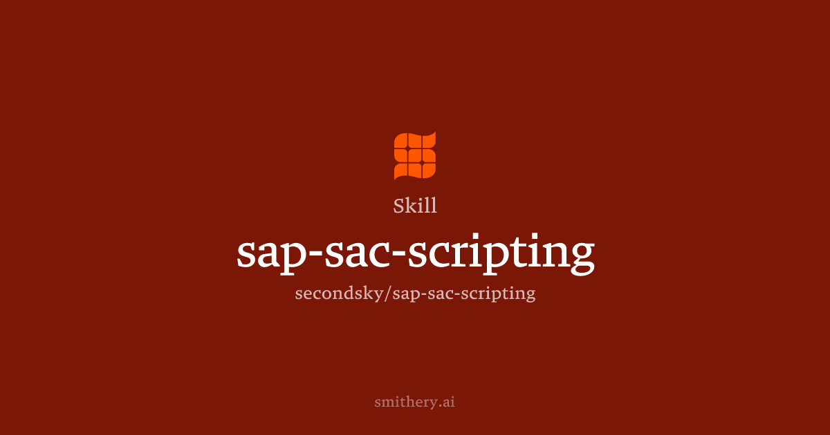 sap-sac-scripting - Skill | Smithery